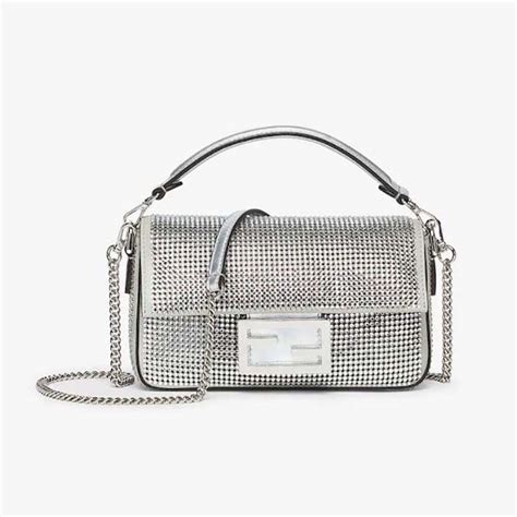 fendi 3baguette leather shoulder bag|fendi baguette silver.